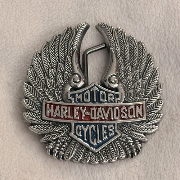 Vintage 1983 Harley Davidson Brass Belt Buckle - Picture 4 of 5